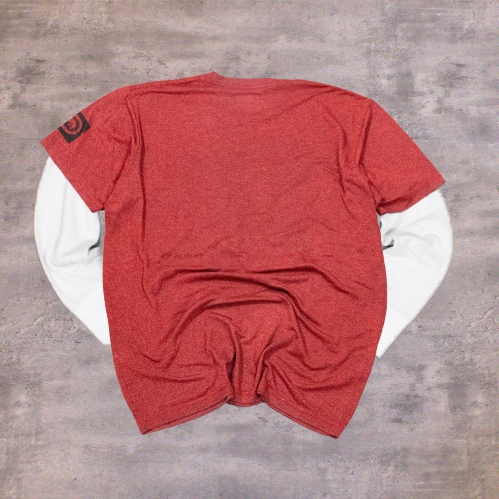 Y2K Style Ecko Unlimited Big Print Burgundy Red Double Stitch T-Shirt - Picture 2 of 8